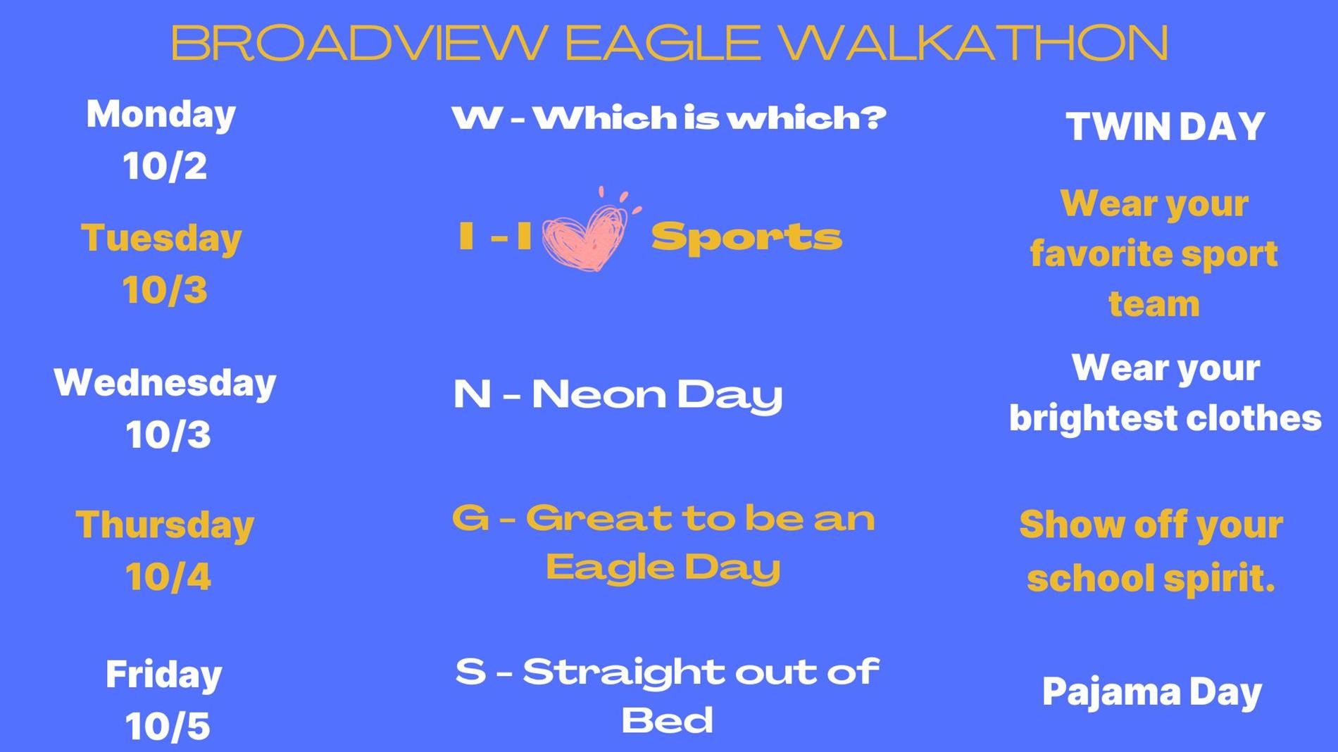 Eagle Walkathon Fun Week