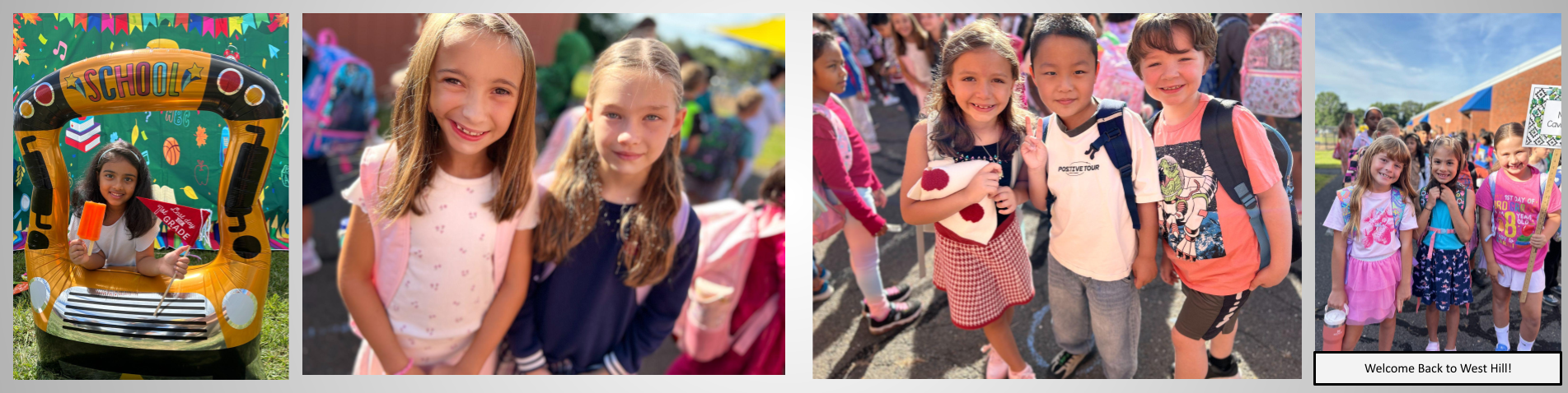 Students smiling for back to school photos!