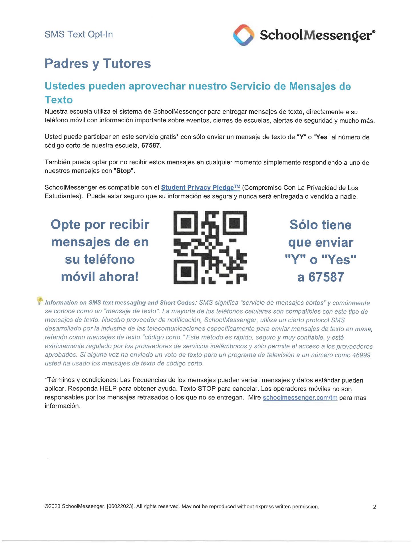 Suscripción por mensaje de texto Suscripción por mensaje de texto