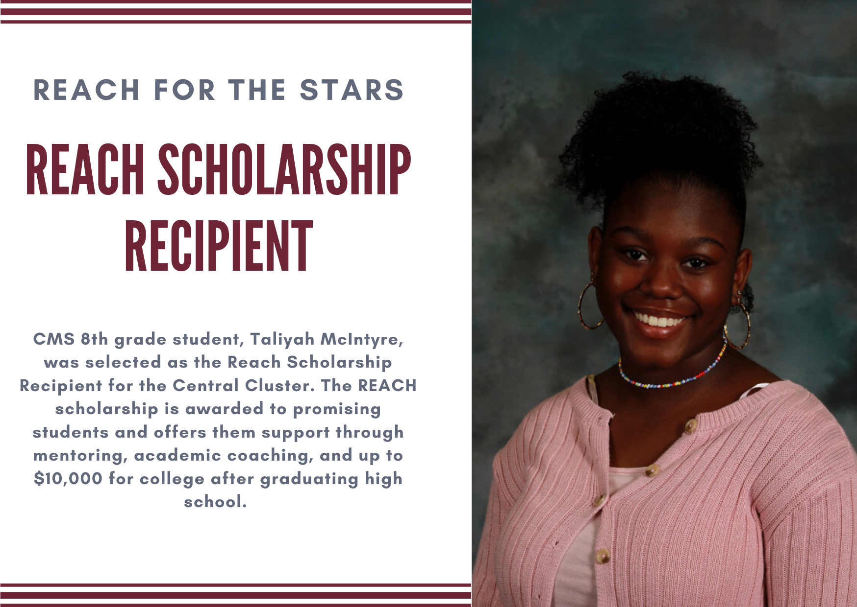 REACH scholarship recipient