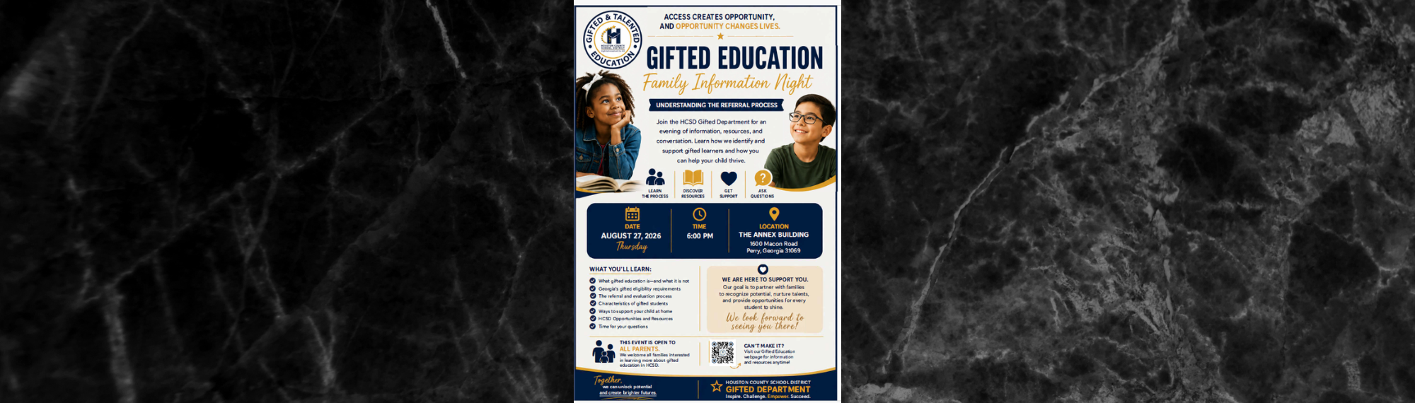 Gifted Information Night:  August 27 @ 6 p.m. Perry Annex