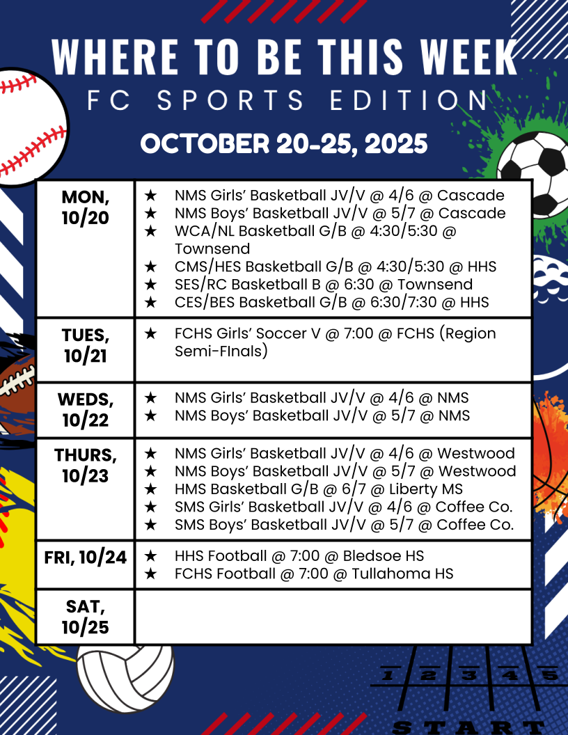 Franklin County Where to be this week sports edition