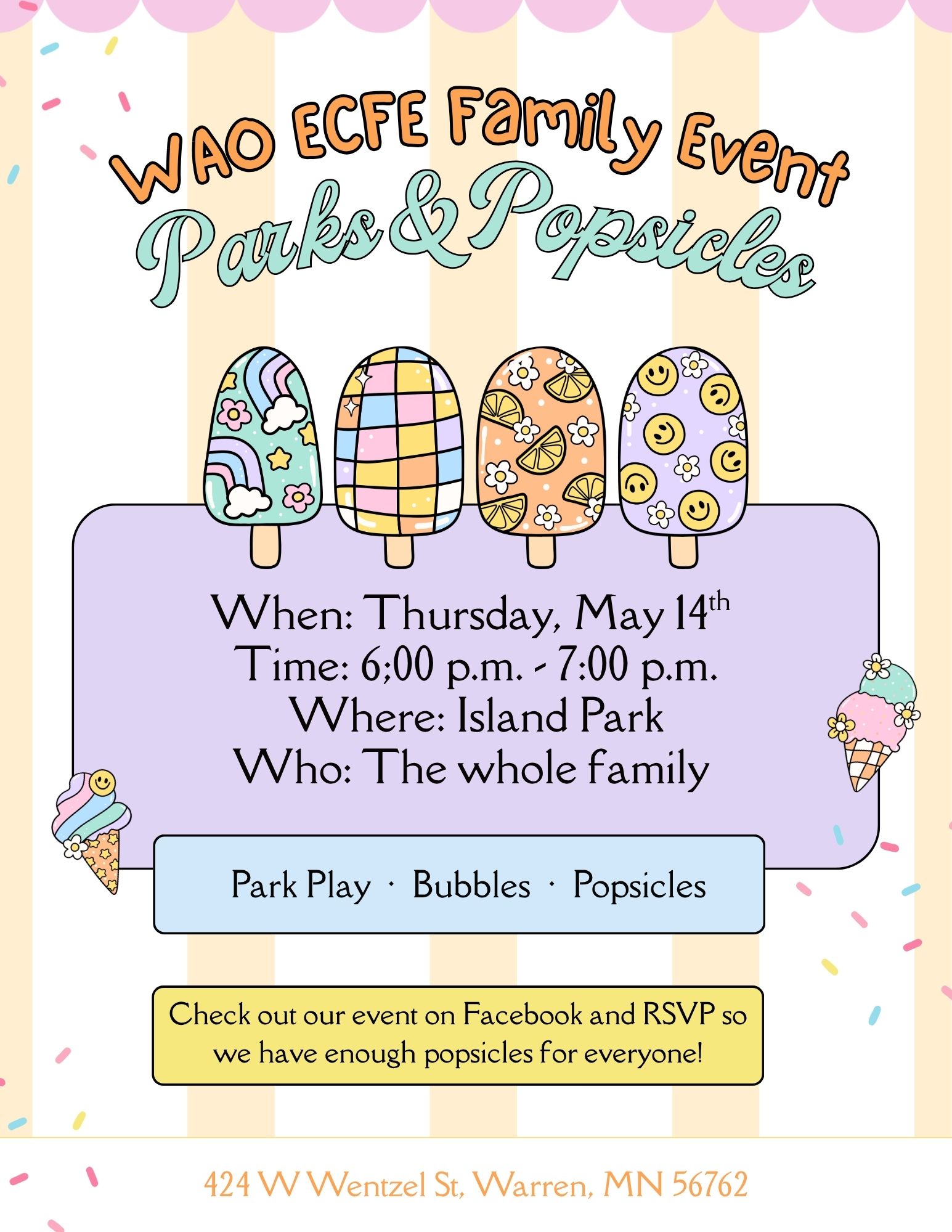 WAO ECFE Family Event Parks & Popsicls