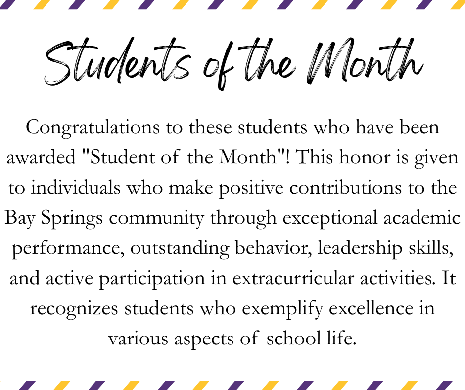Students of the Month Explanation