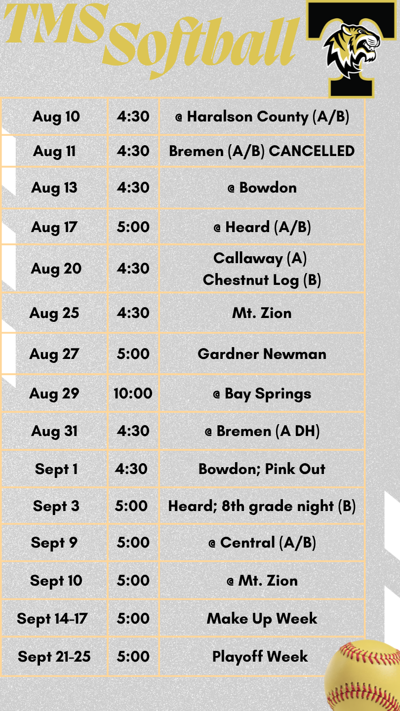 Softball Schedule 