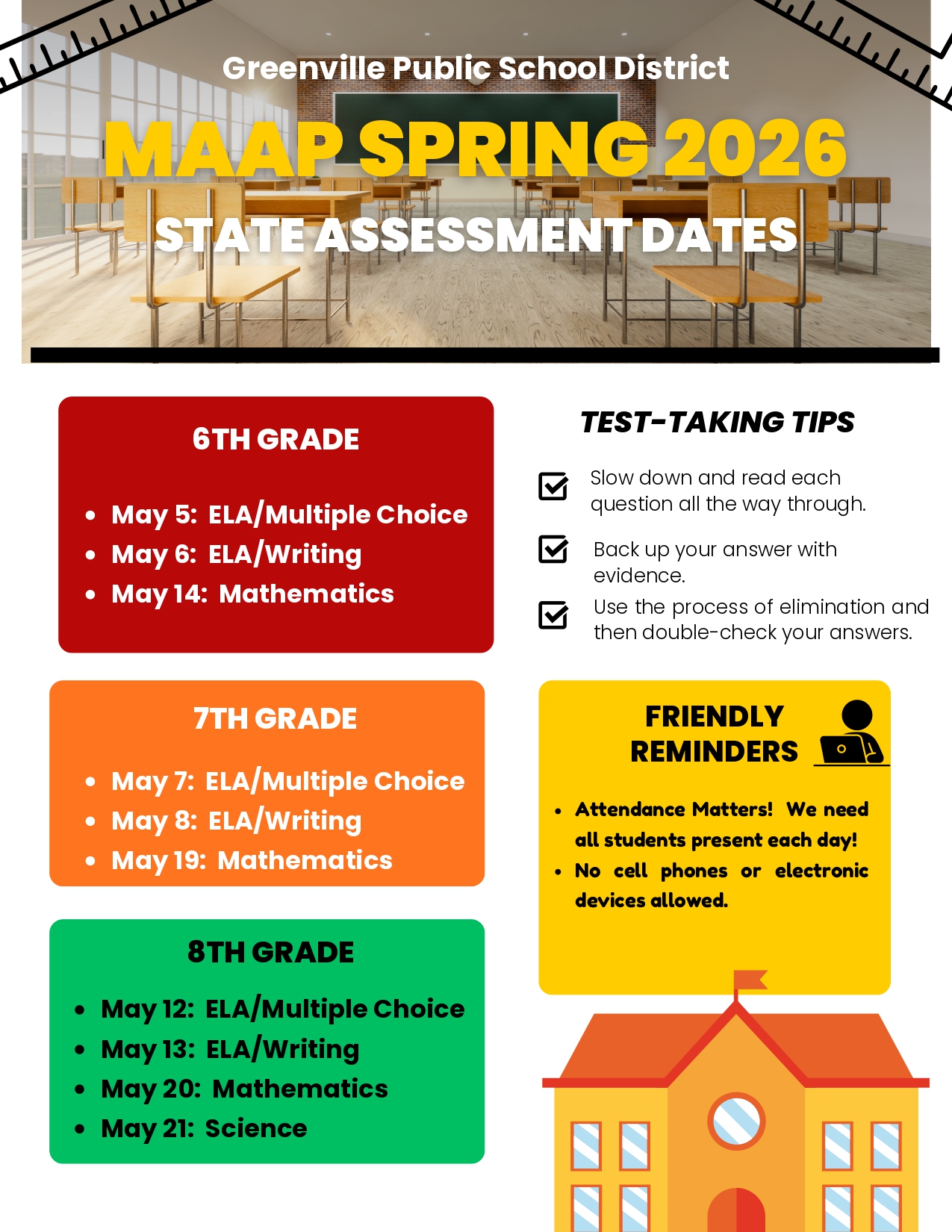 GPSD MAAP Spring State Assessment Dates P2