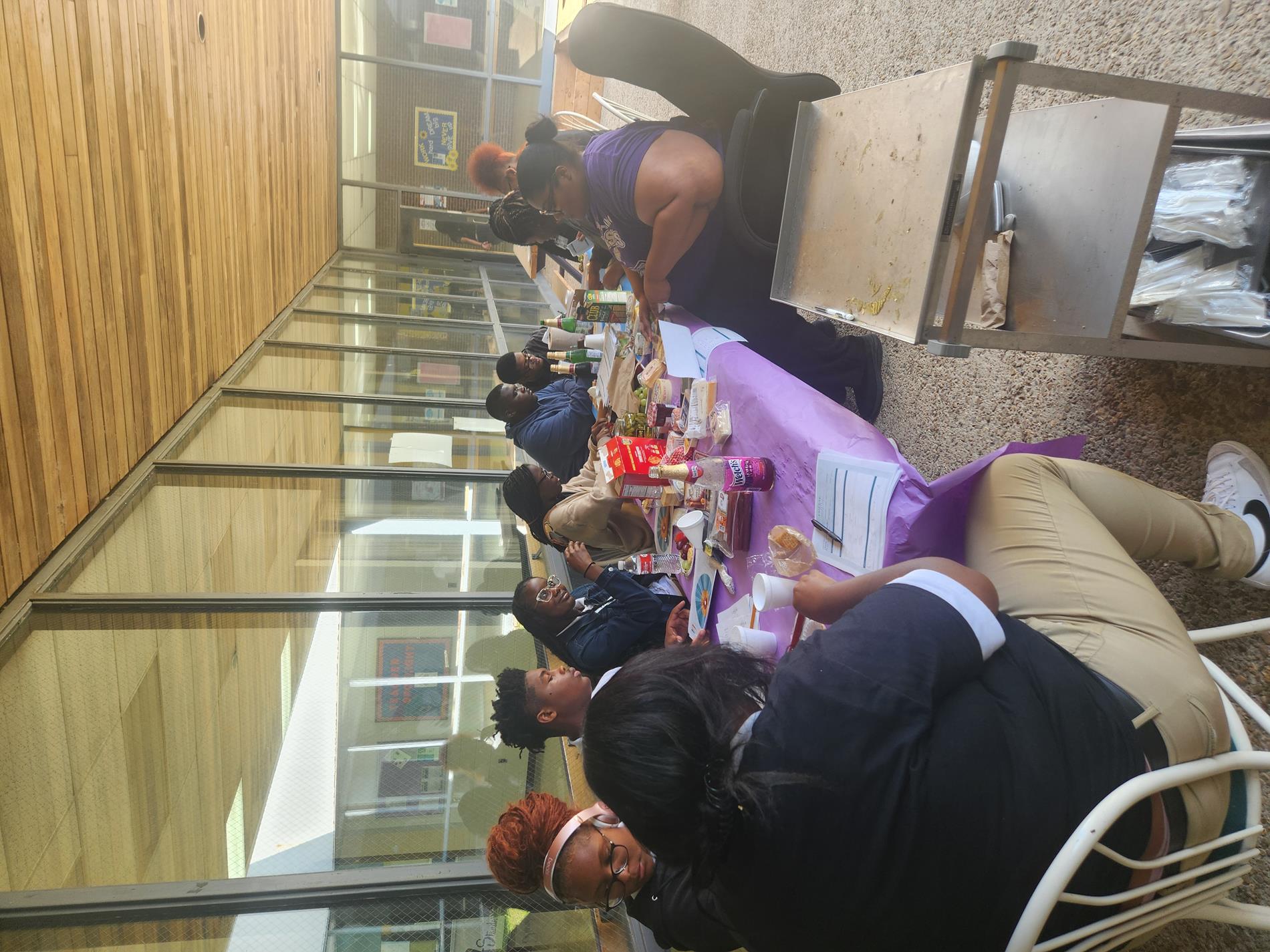 Obannon, Greenville High, and Riverside high school students taste various types of cheese for Culinary Arts Class