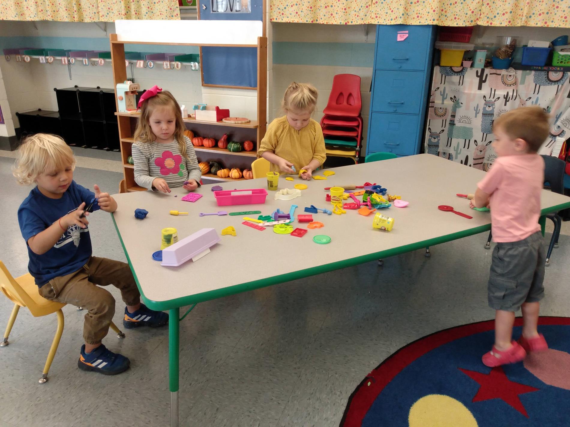 children using play-doh