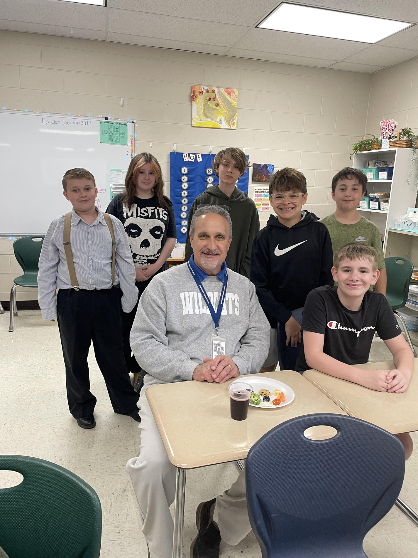 students with Mr. Liggett