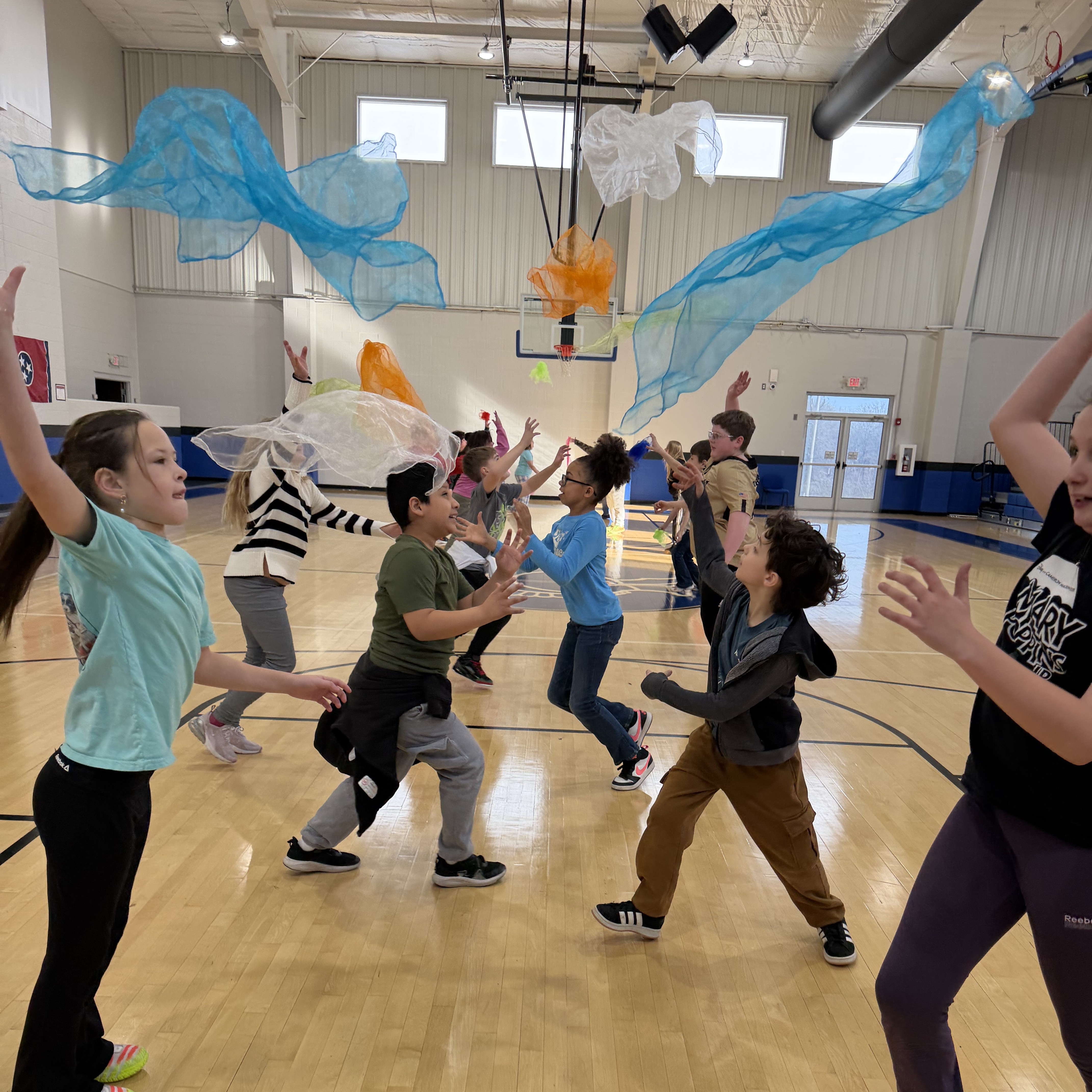 4th grade playing in gym