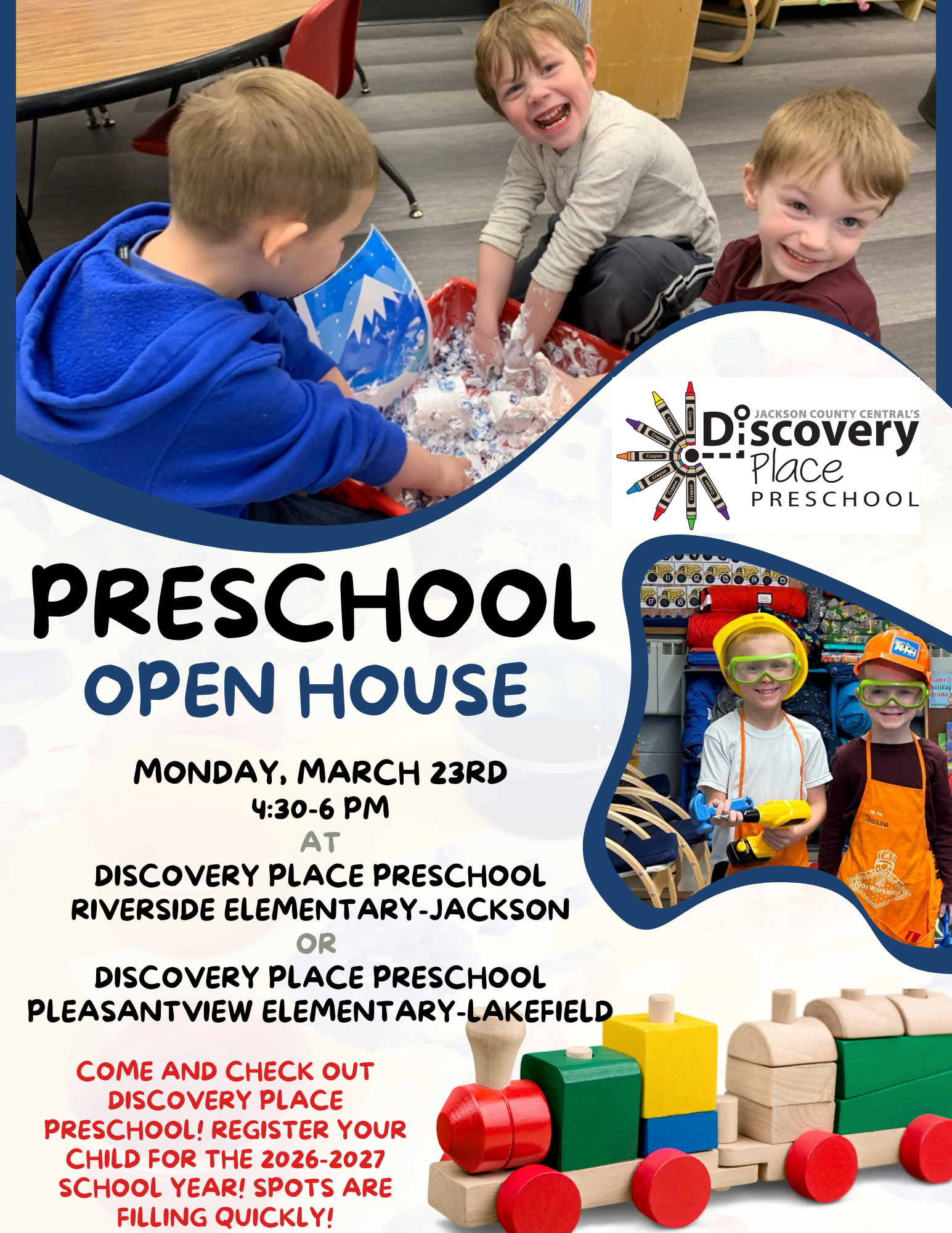 Open House Monday March 23 from 4:30-6pm