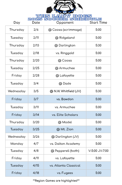 click image to have readable soccer schedule