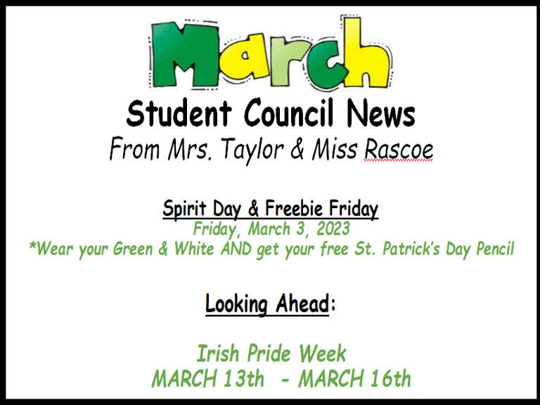 Student Council March News