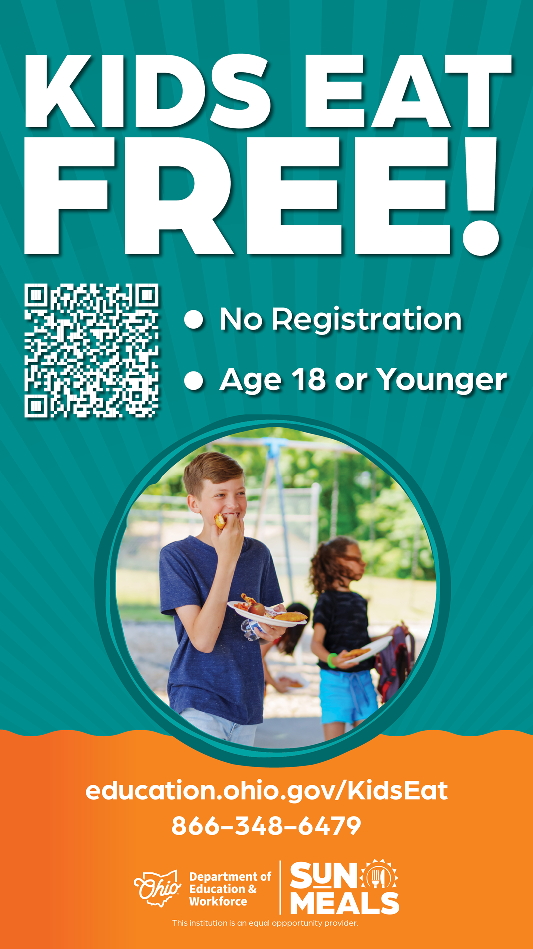 poster with qr code for summer sites for meals poster with qr code for summer sites for meals