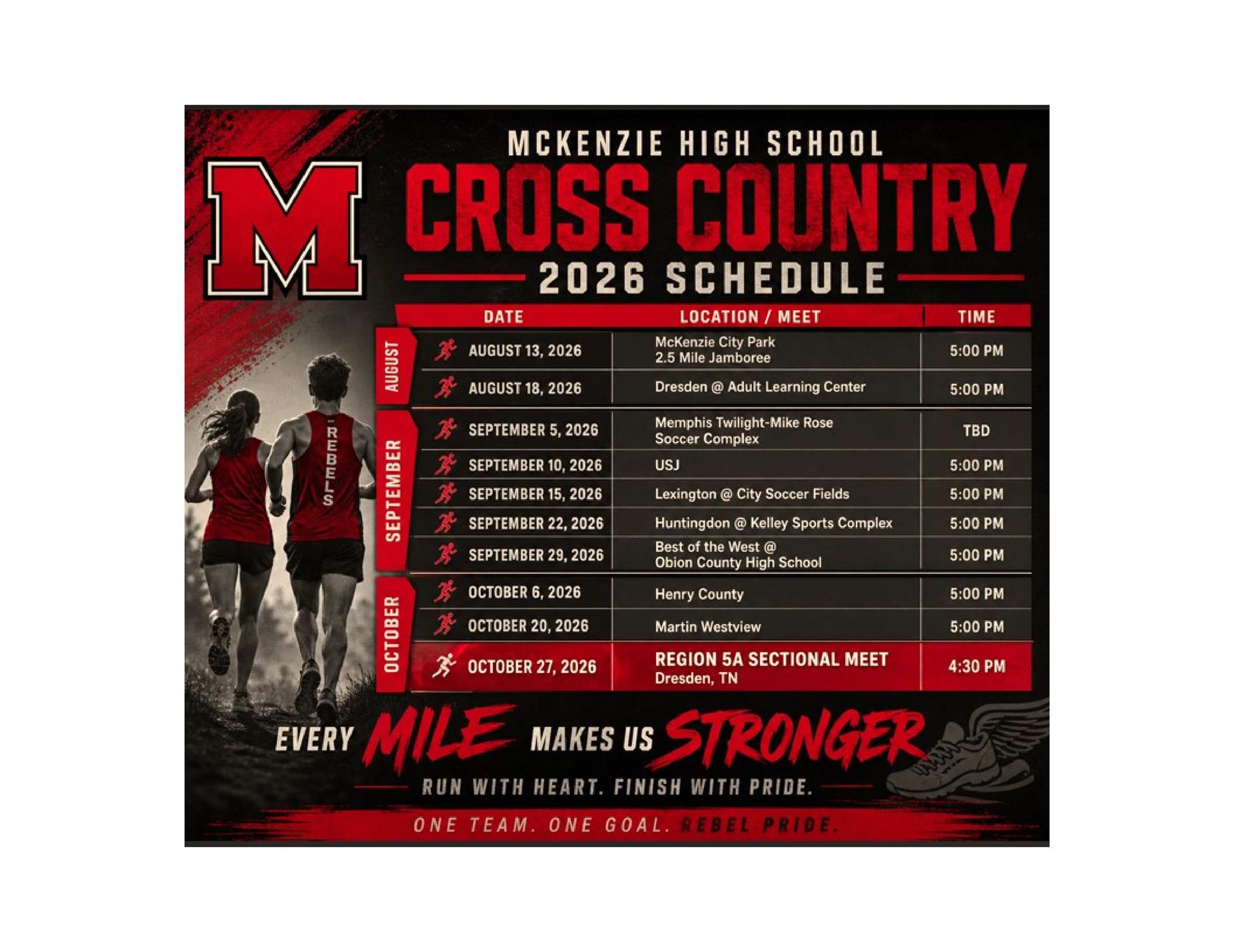 2026 Cross Country Schedule