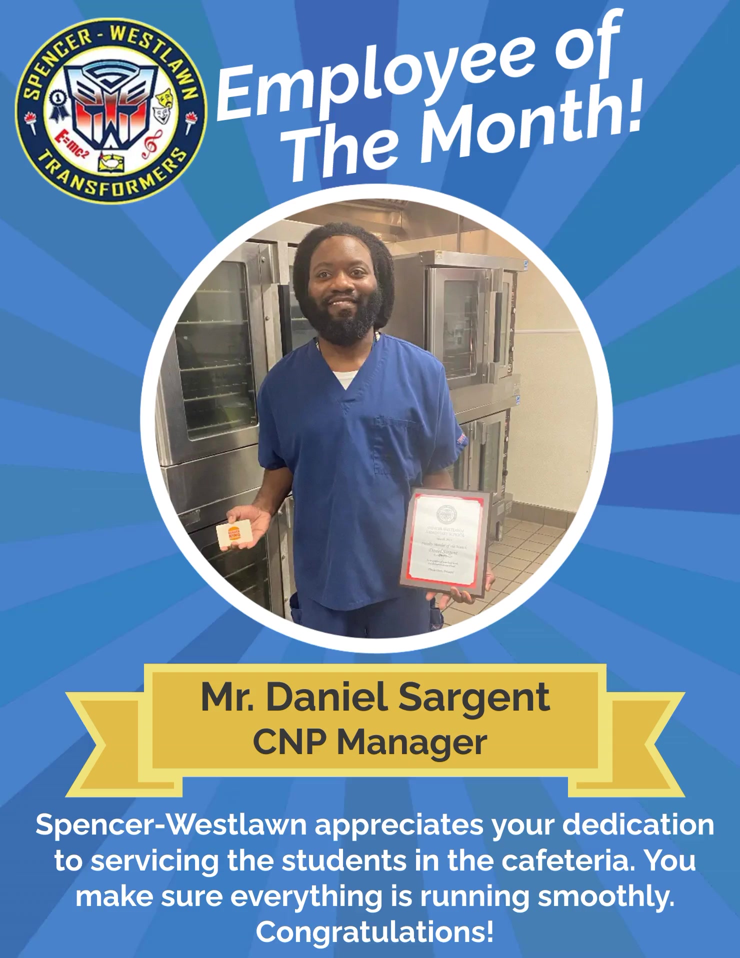 Daniel Sargent Employee of the Month