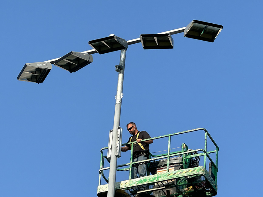 installing the first new lights