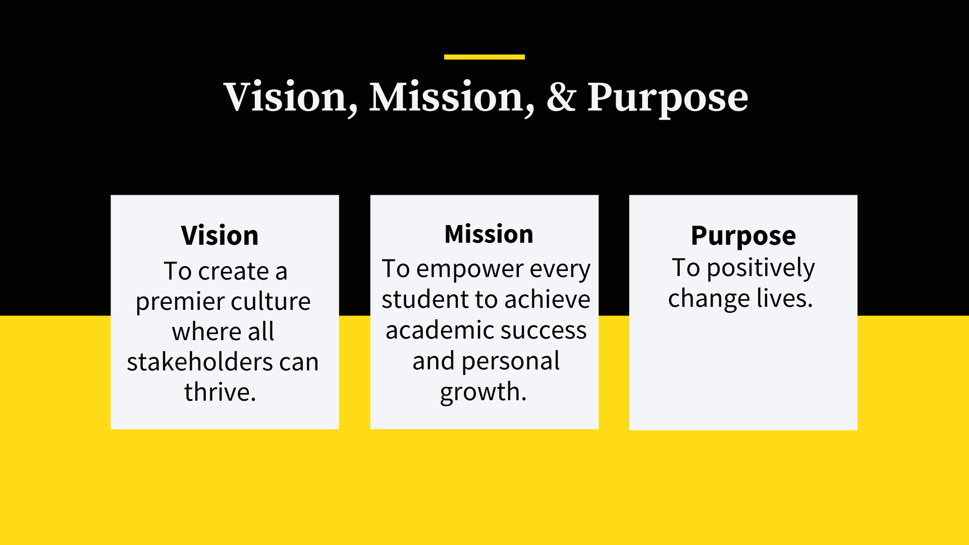 Vision, Mission and Purpose