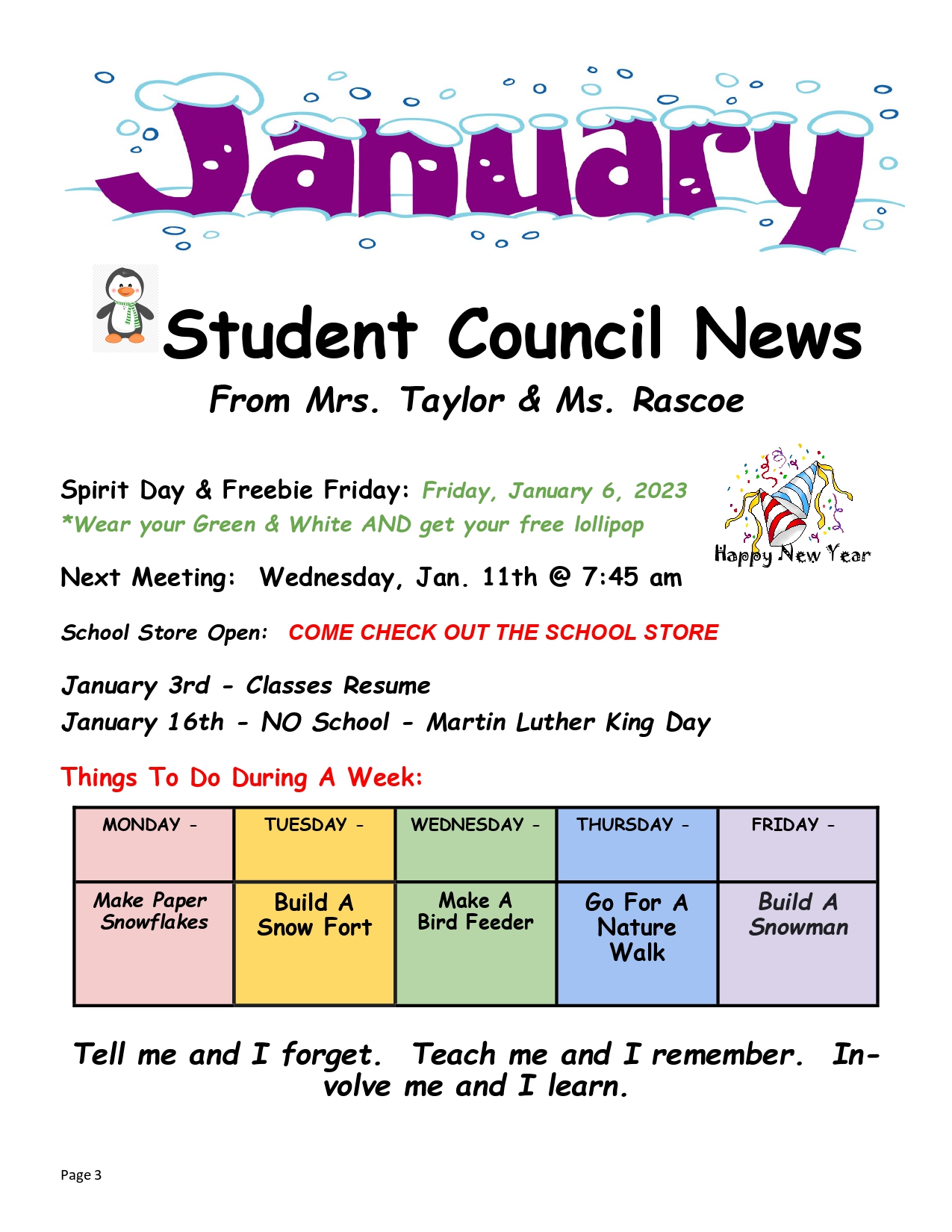 Student Council January News Image