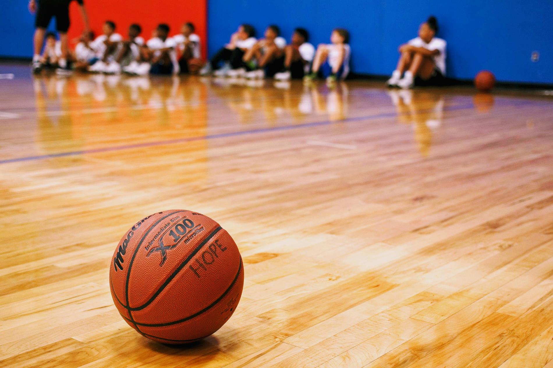 Basketball on a court