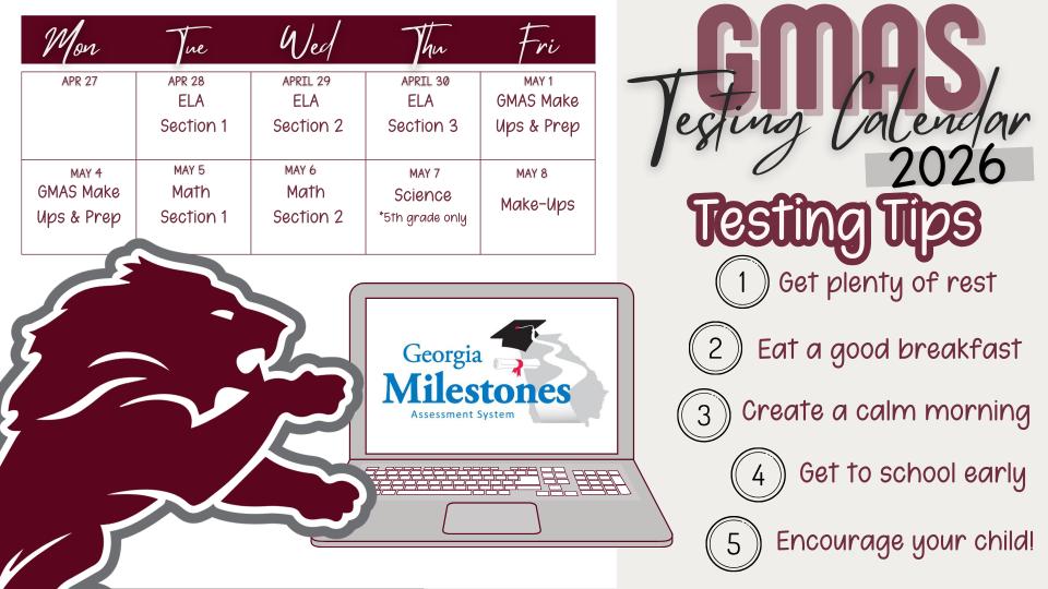 GMAS Testing Calendar