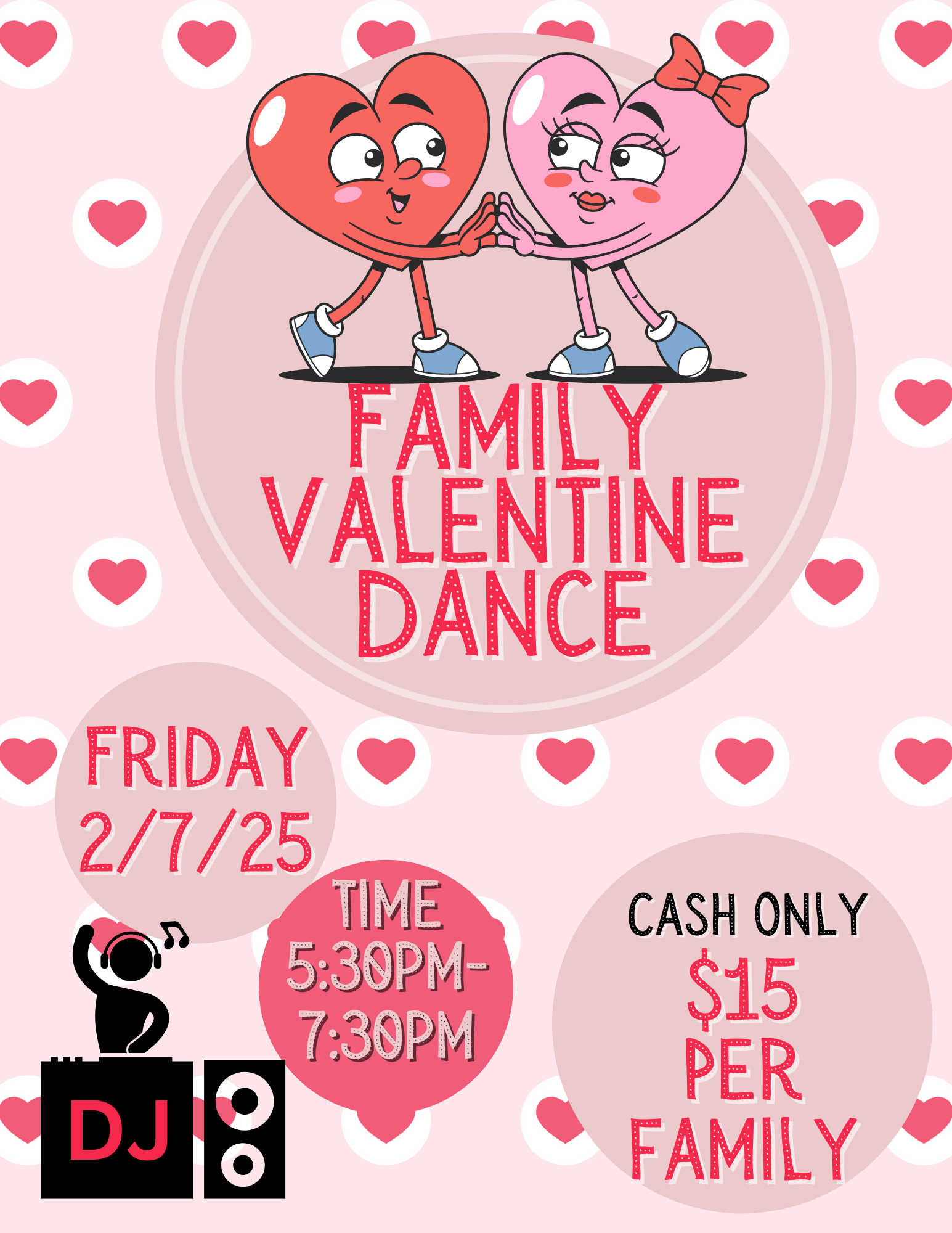 Family Valentines Dance Flyer