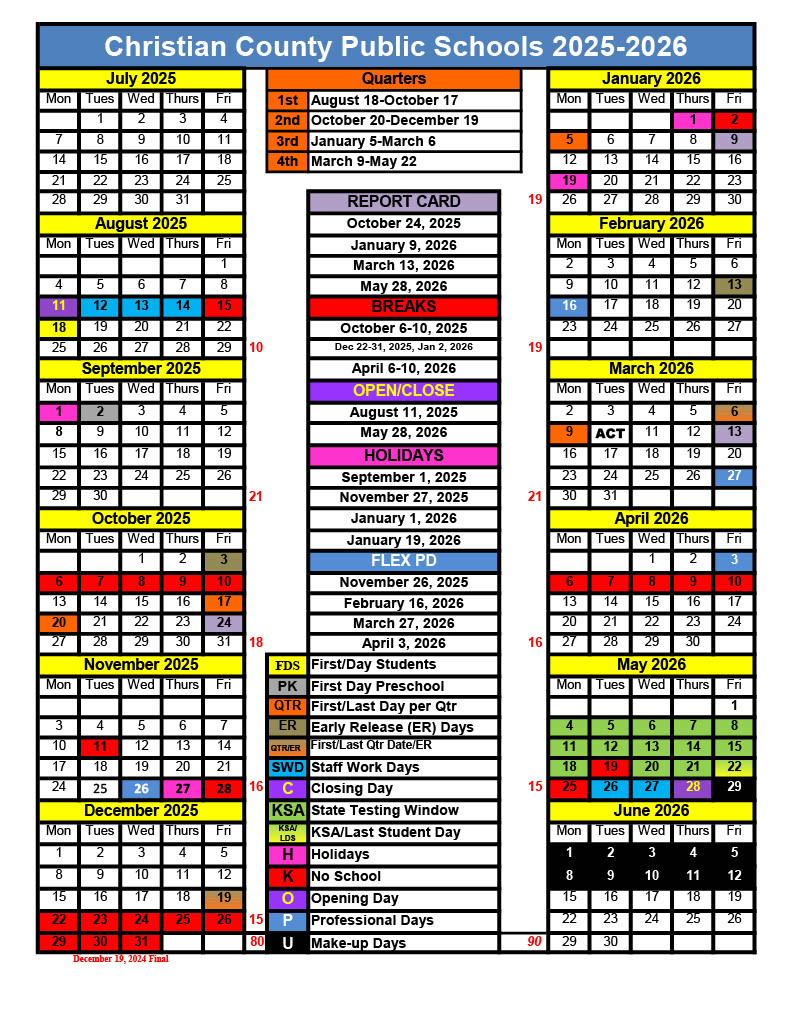 25-26 School Calendar