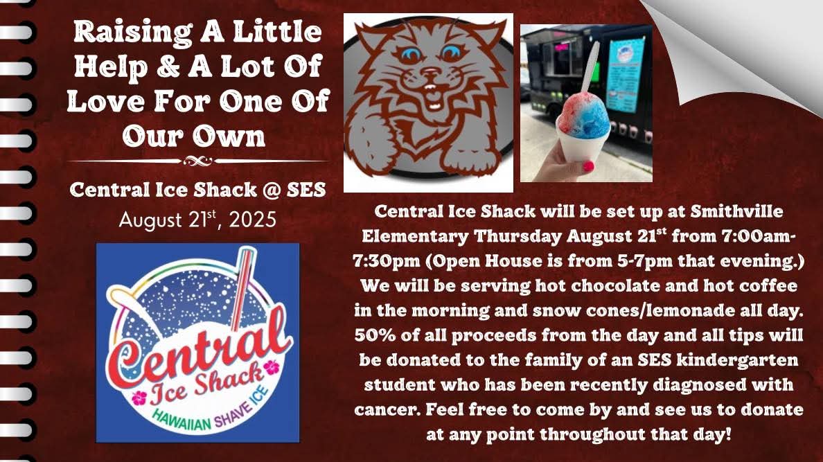 Central Ice Shack will be at Smithville Elementary August 21