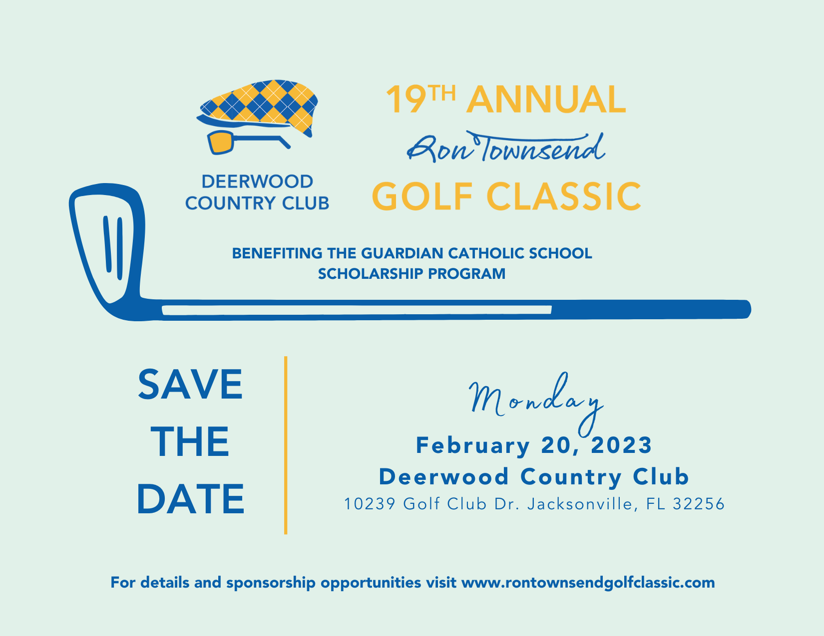 Save the Date 19th Annual Ron Townsend Golf Classic