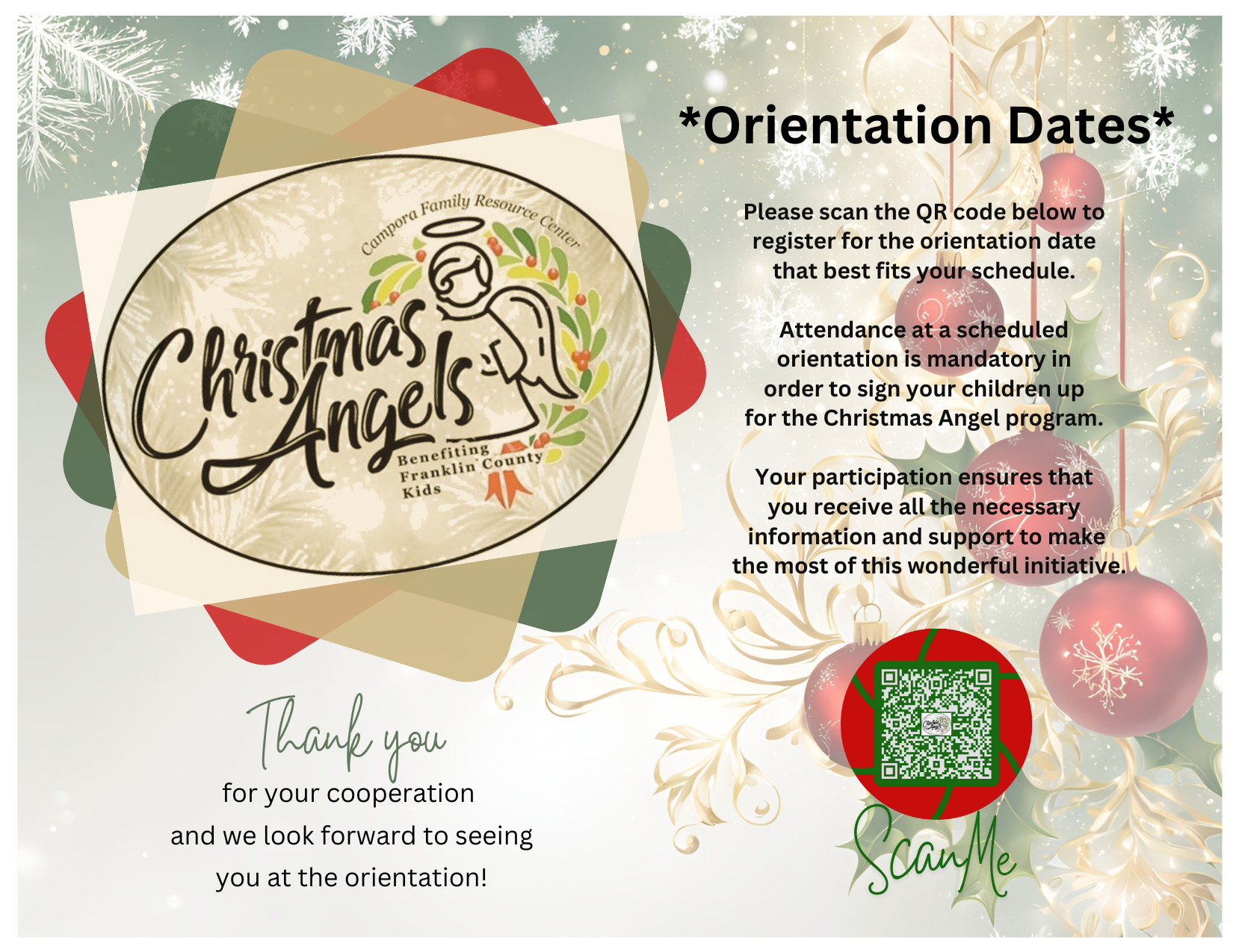 Christmas Angels QR code flyer