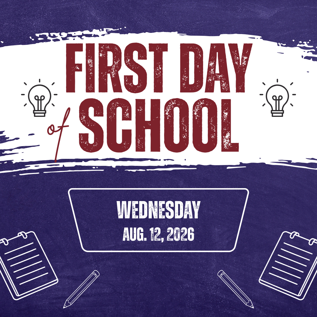 first day of school Wednesday, August 12, 2026