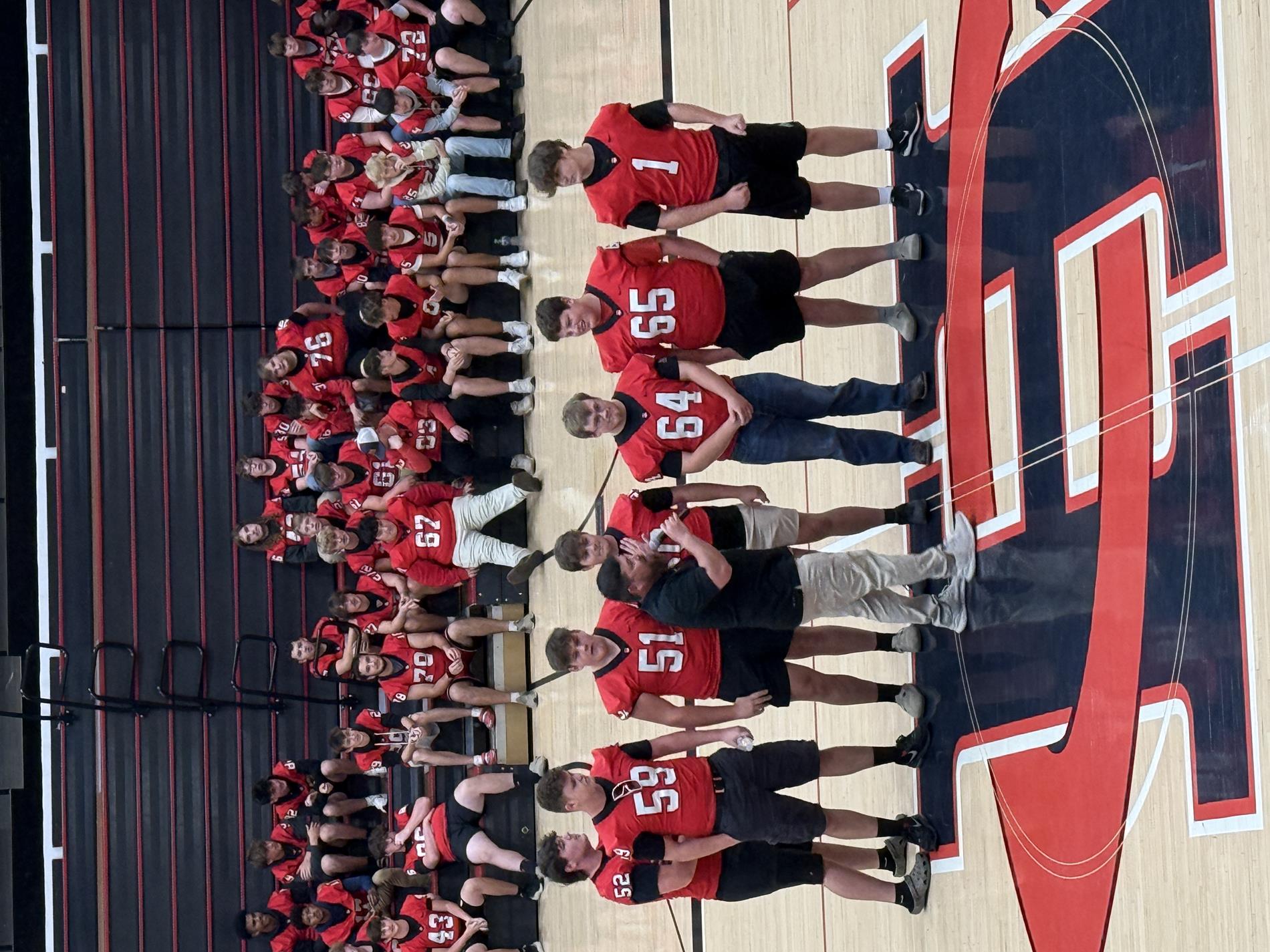 HCHS Football Team at a Pep Rally