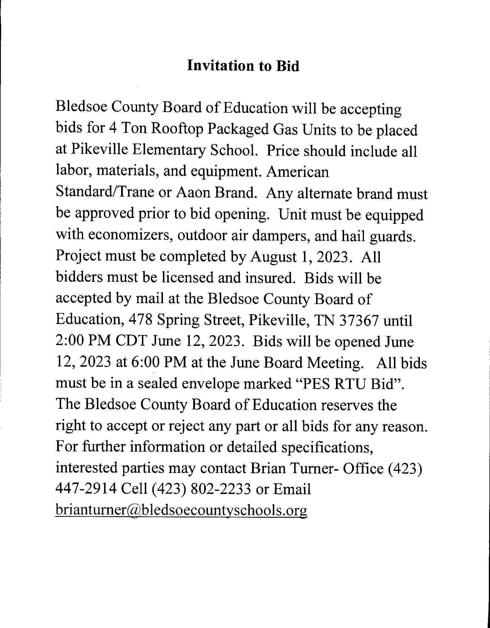 Bid Notice