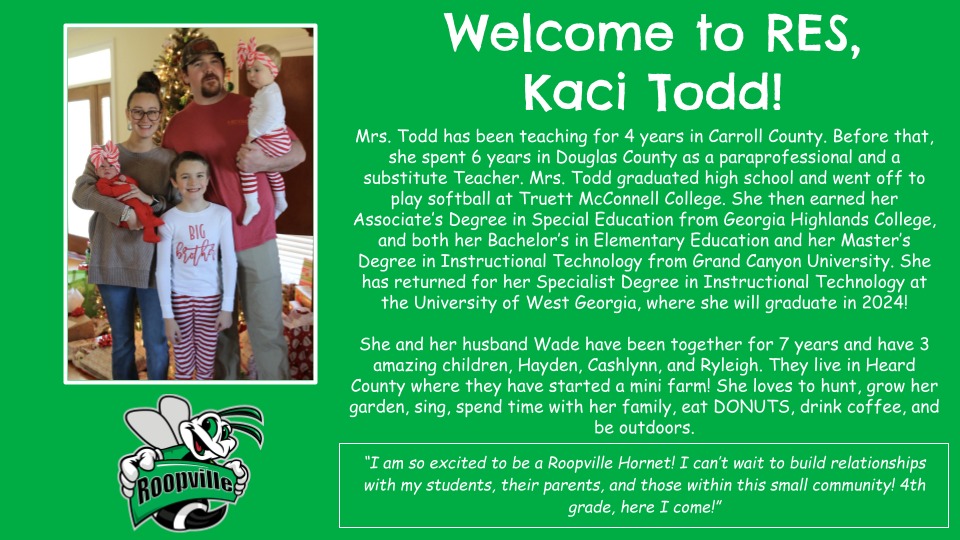 Welcome Kaci Todd
