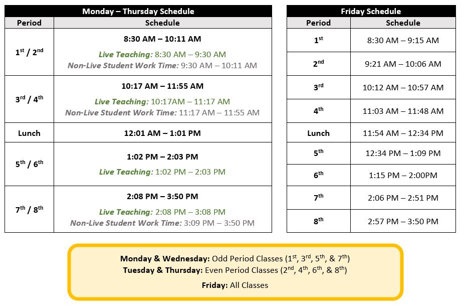Virtual Learning Schedule Virtual Learning Schedule
