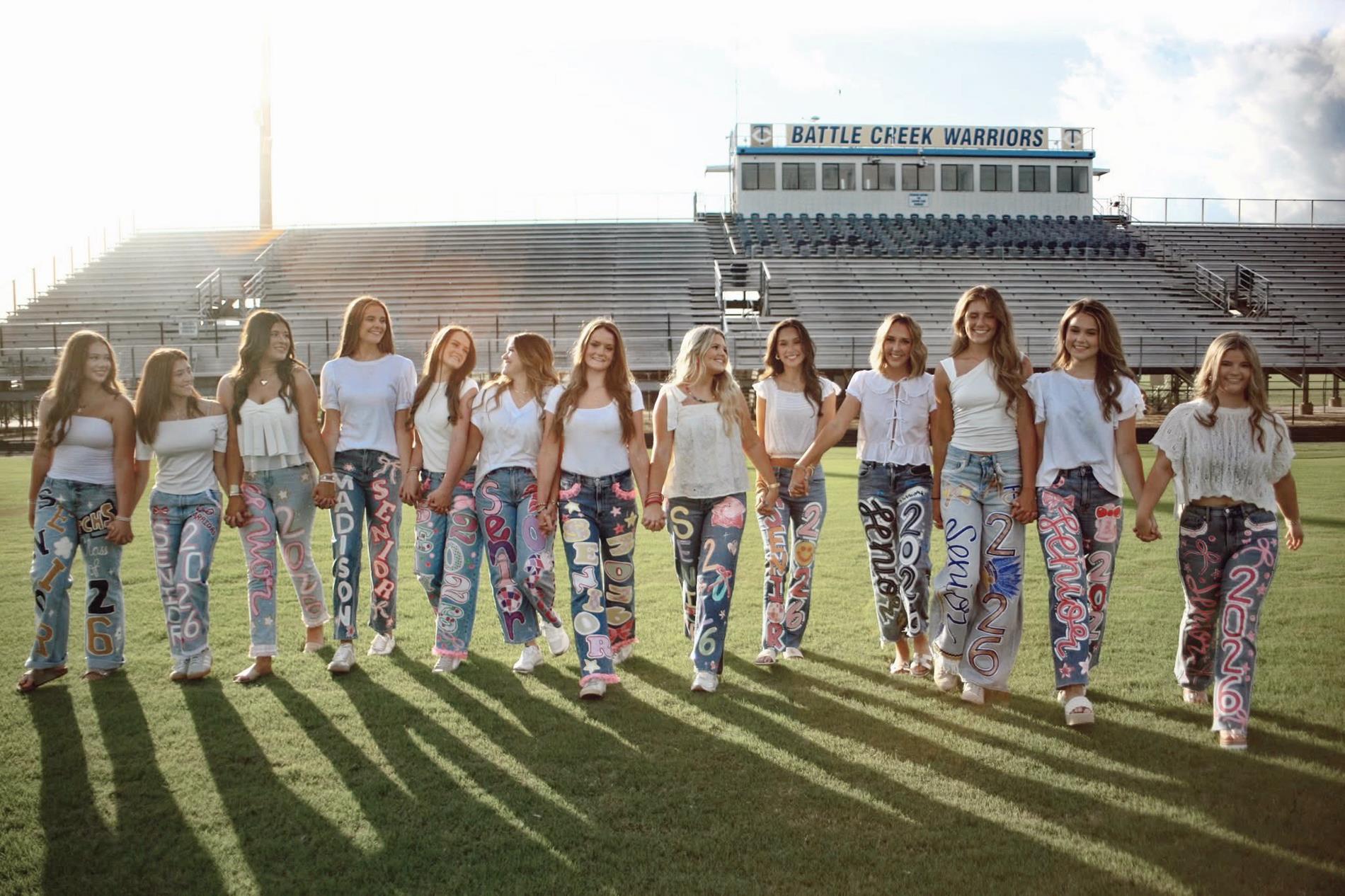 Senior Girls with Painted Pants