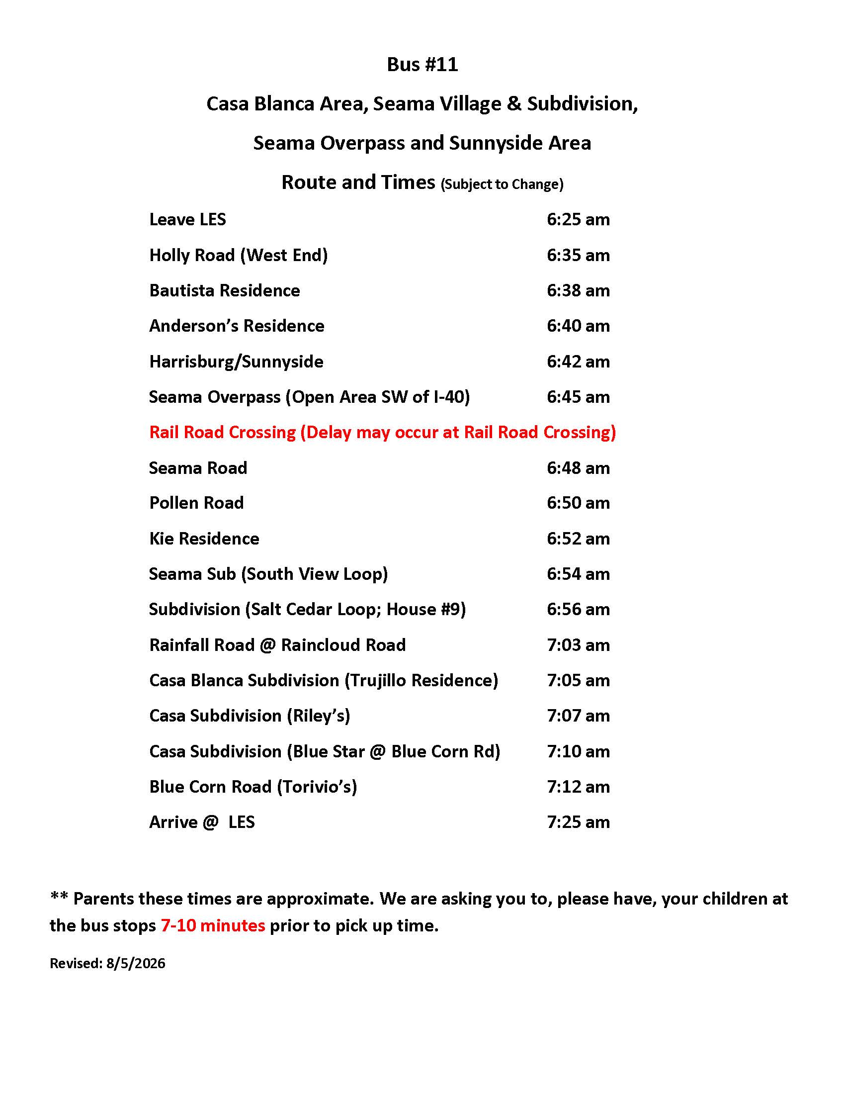 Bus Routes 11