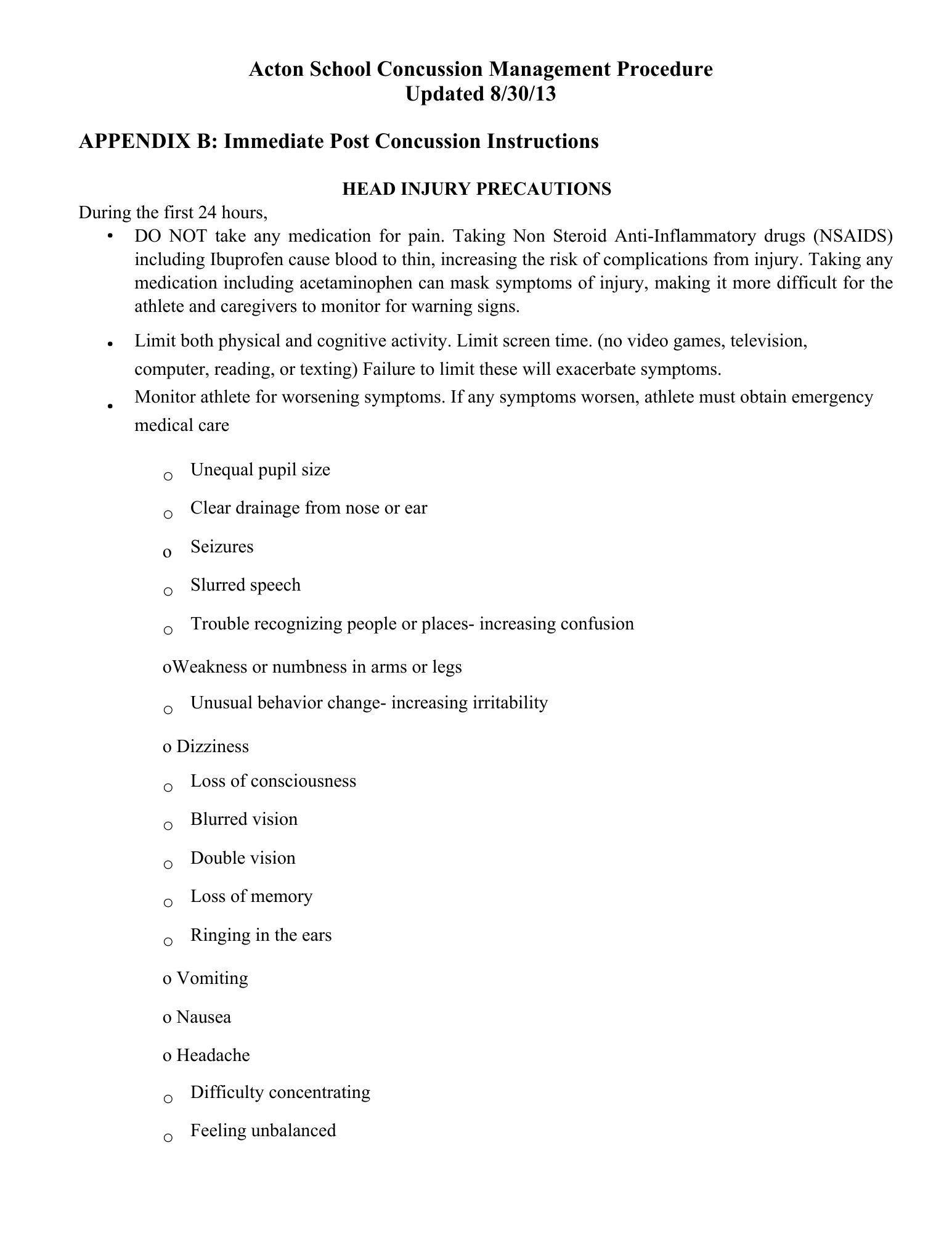 Page 2 concussion procedure