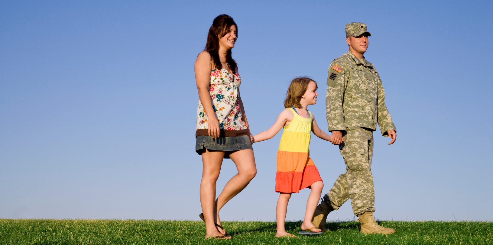 Military Family Walking