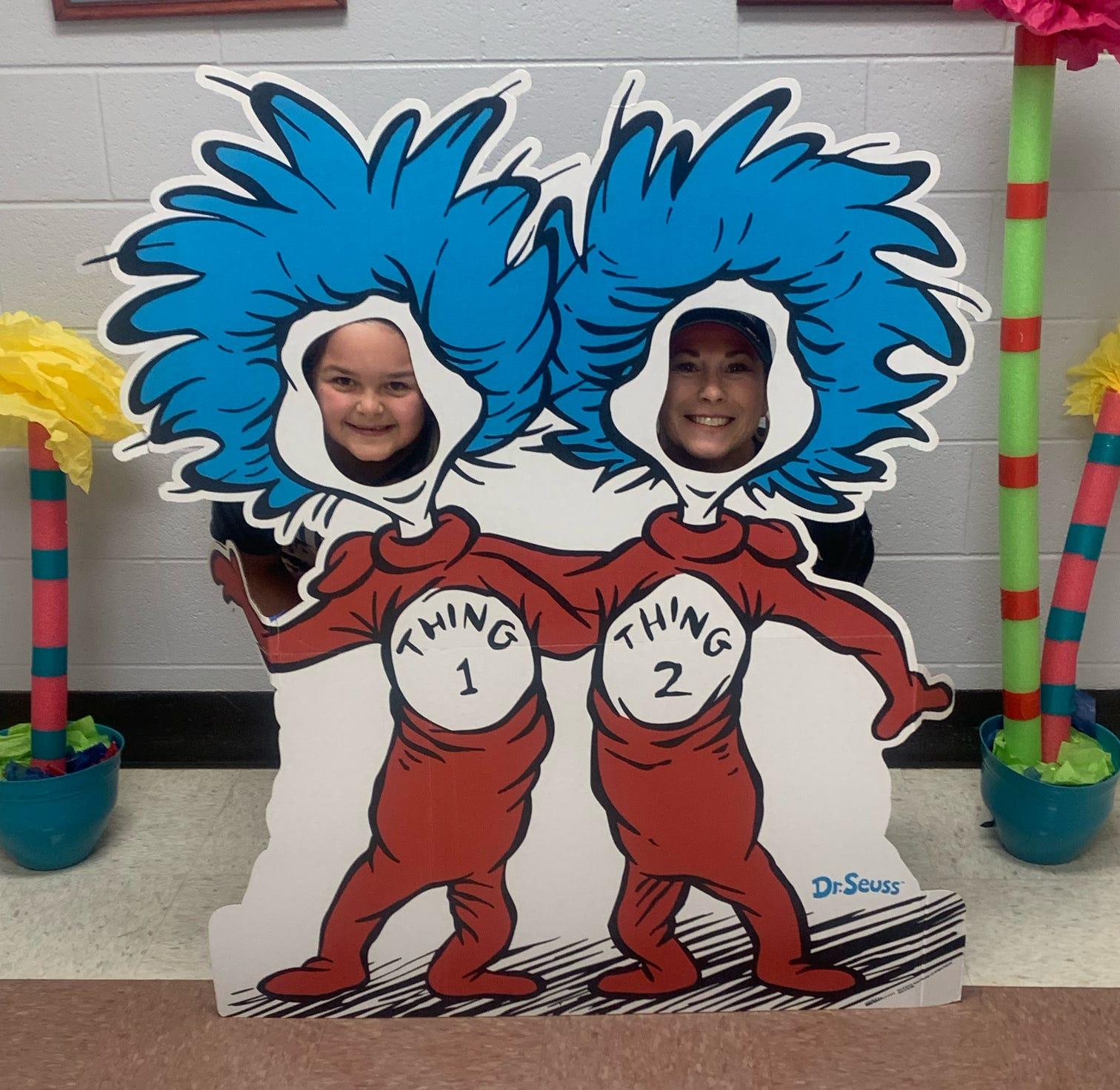 Read Across America Week. Dr. Seuss would be 120 years old this year. We are celebrating with special props! Students enjoyed taking pictures with them this week!