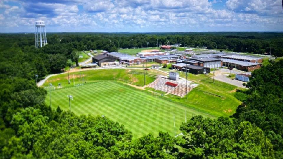 Aerial view of the football field
