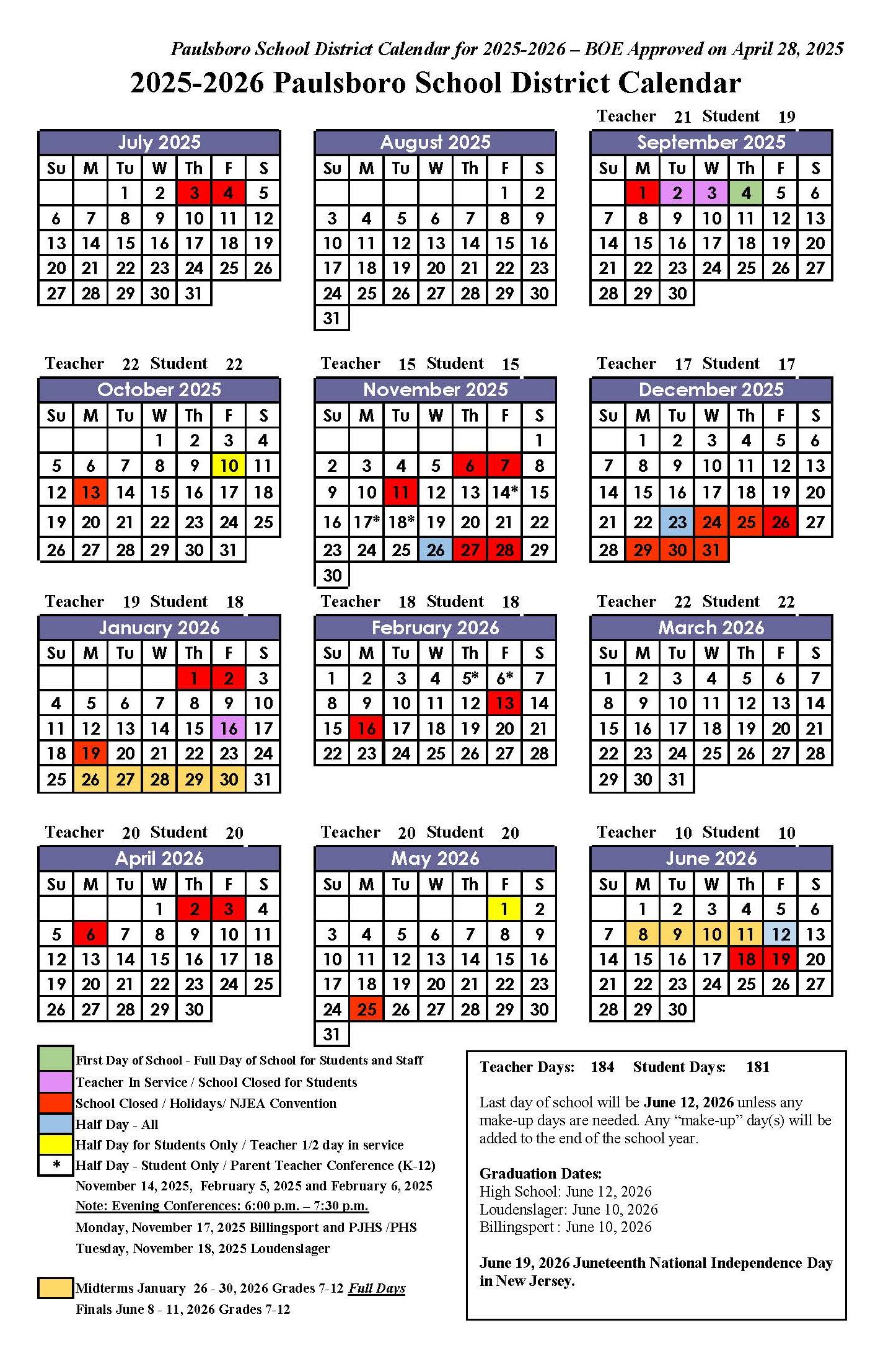 2025-2026 District Calendar 2025-2026 District Calendar