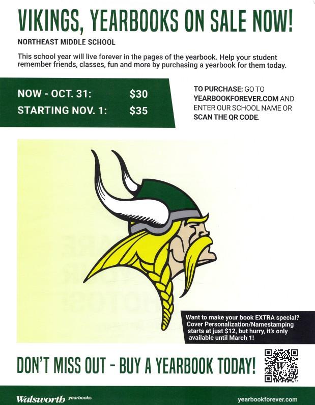 Yearbook for sale sign with qr code and $30 price Yearbook for sale sign with qr code and $30 price