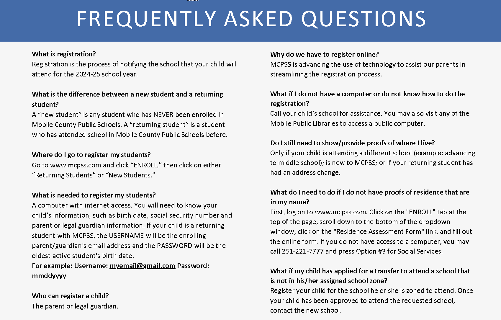 Requirements and Acceptable Proofs - Mobile County Public Schools