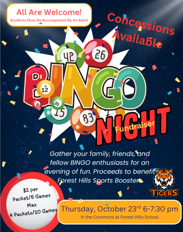 Bingo Night Fundraiser Flyer