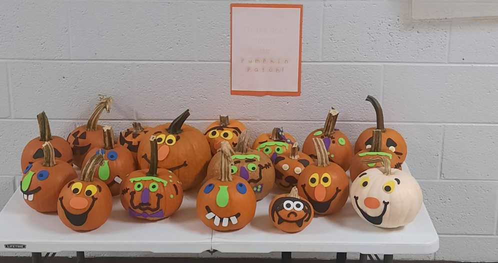 primary pumpkin projects in primary hallway