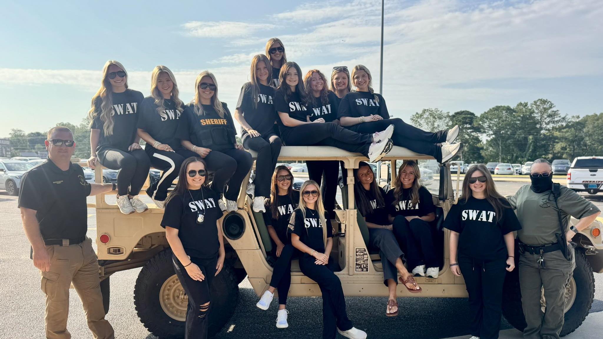 DCSO SWAT with cheerleaders