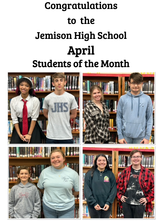 April JHS Students of the Month