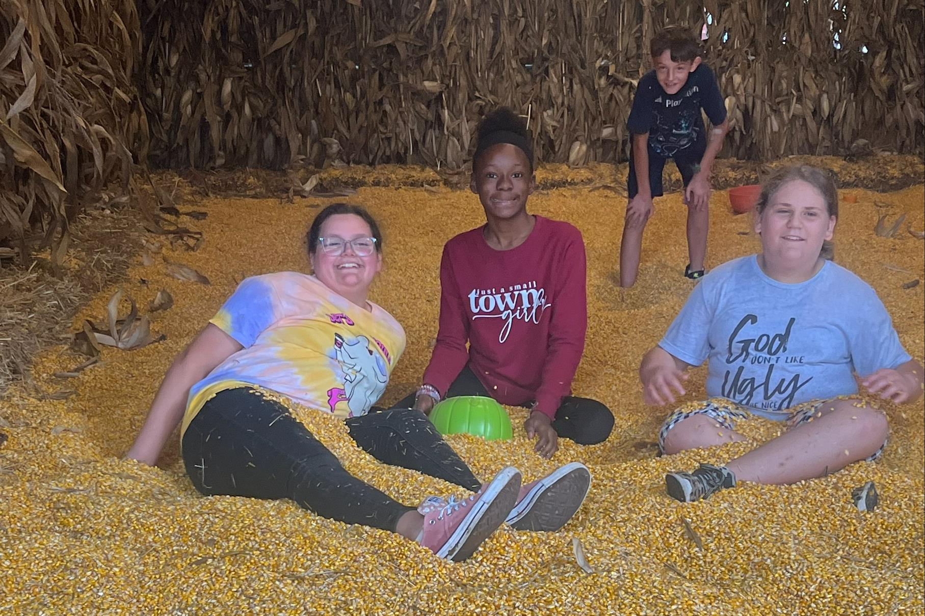 students at pumpkin patch for pbis trip