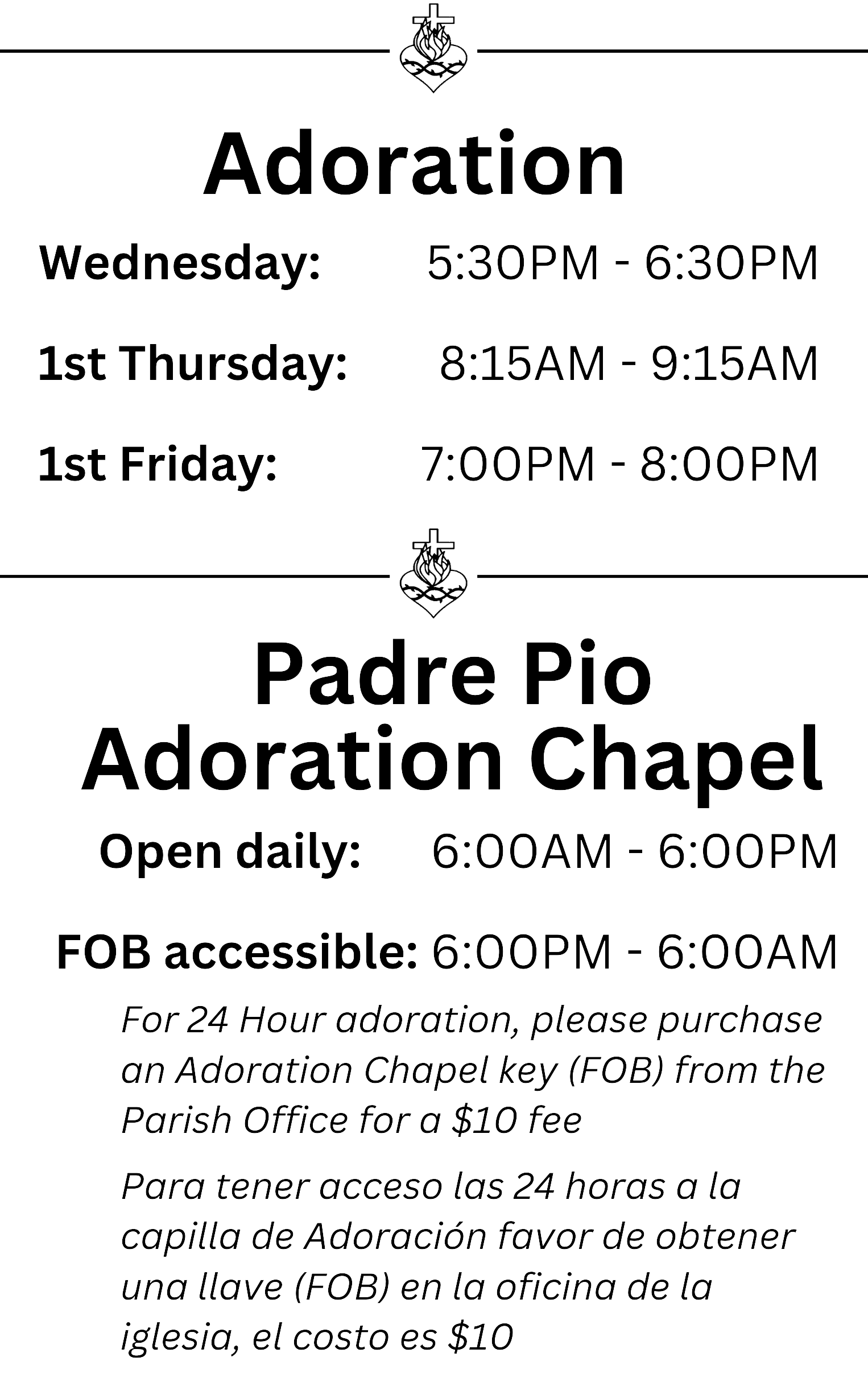 adoration, & chapel times 2025 adoration, & chapel times 2025